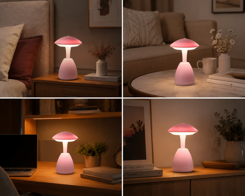 MushGlow™ | Luminária Cogumelo LED Touch com 3 Tons de Luz