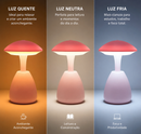 MushGlow™ | Luminária Cogumelo LED Touch com 3 Tons de Luz