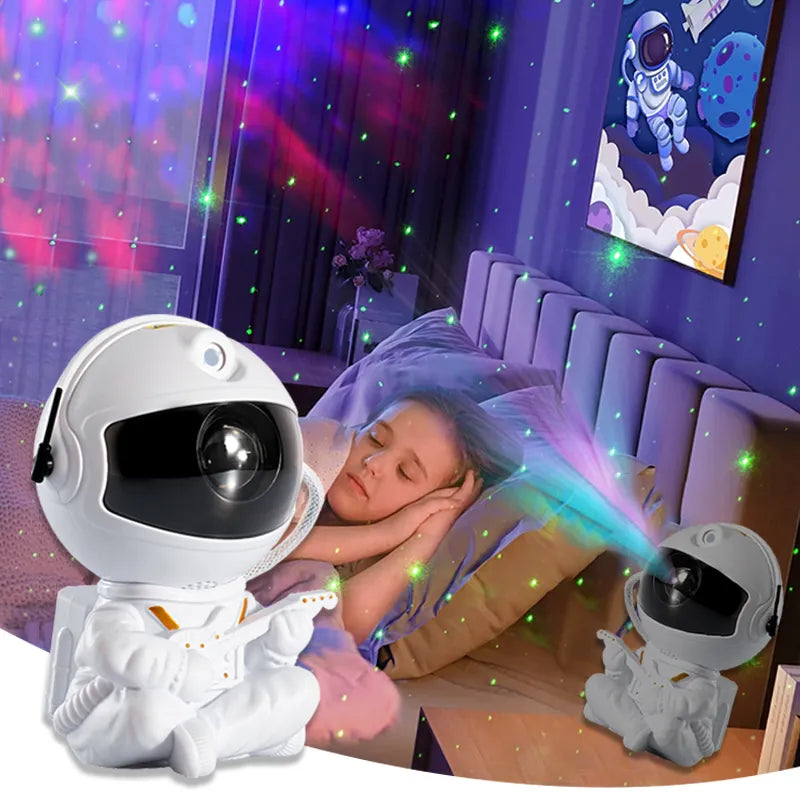 Projetor Galáxia Astronauta Premium LED | Céu Estrelado com Controle Remoto