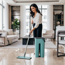 Esfregão Mop Lava e Seca Flat Pro™ com Balde e 4 Refis Grátis