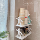 Kit 2 Suportes Organizador Cozinha Banheiro Plástico Com Adesivo FACE(Enviar imediatamente)